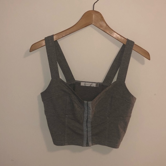 MINKPINK Swayze Grey Crop Top Bustier Tank - Picture 4 of 7